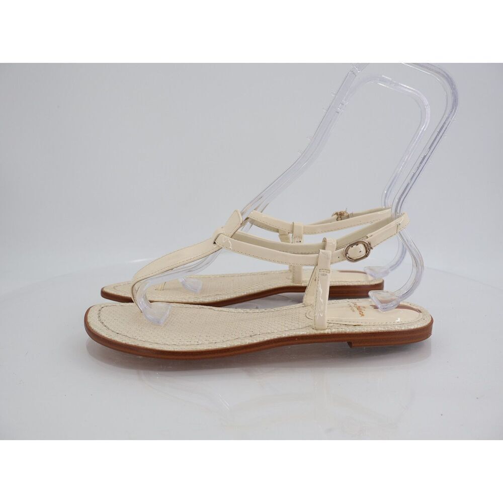 Sam Edelman Women Gigi Patent Slingback Thong Sandals Size 9.5M Ivory Flats - Picture 8 of 10